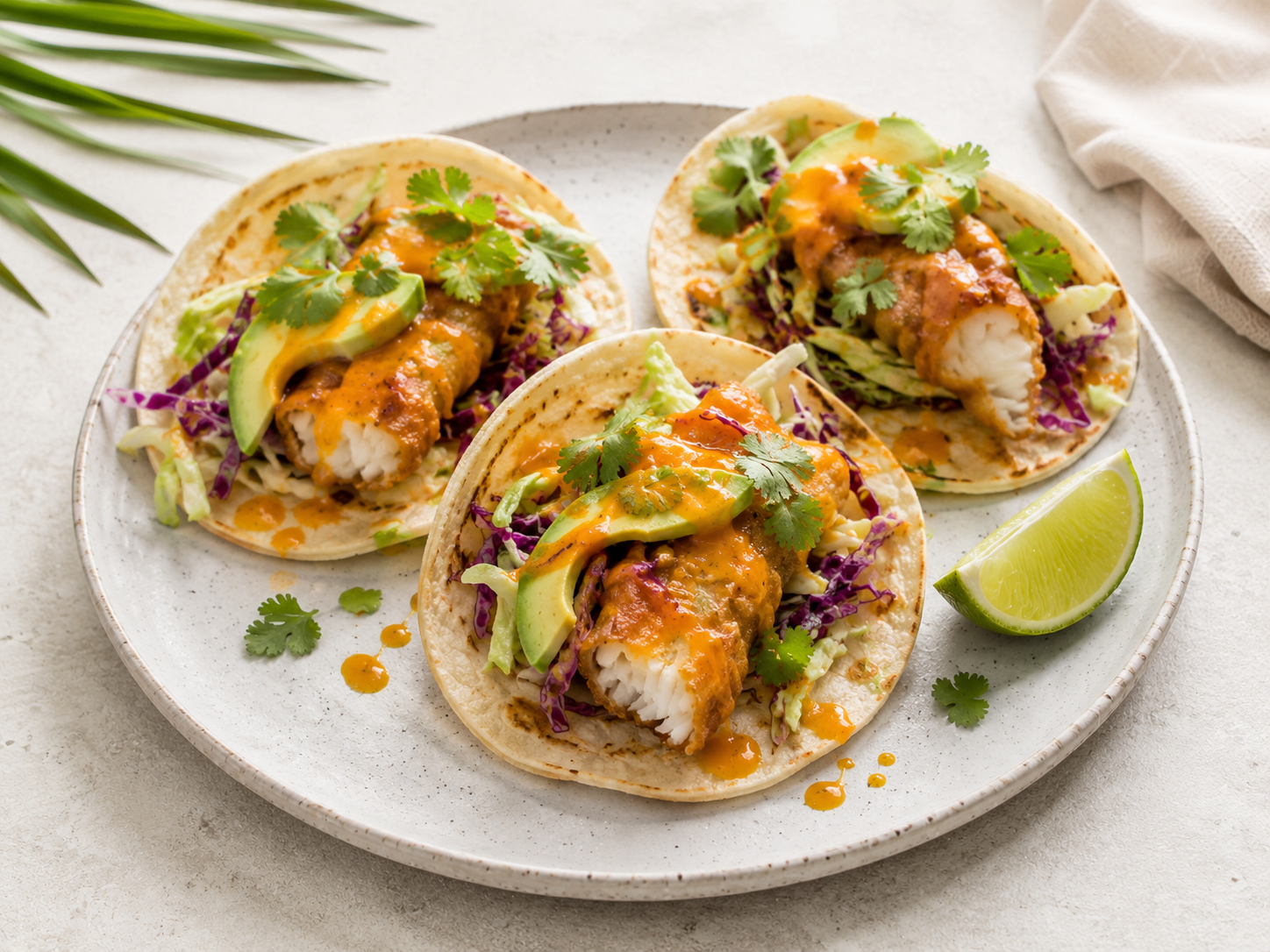 Crispy fish tacos met limoenkoolsla